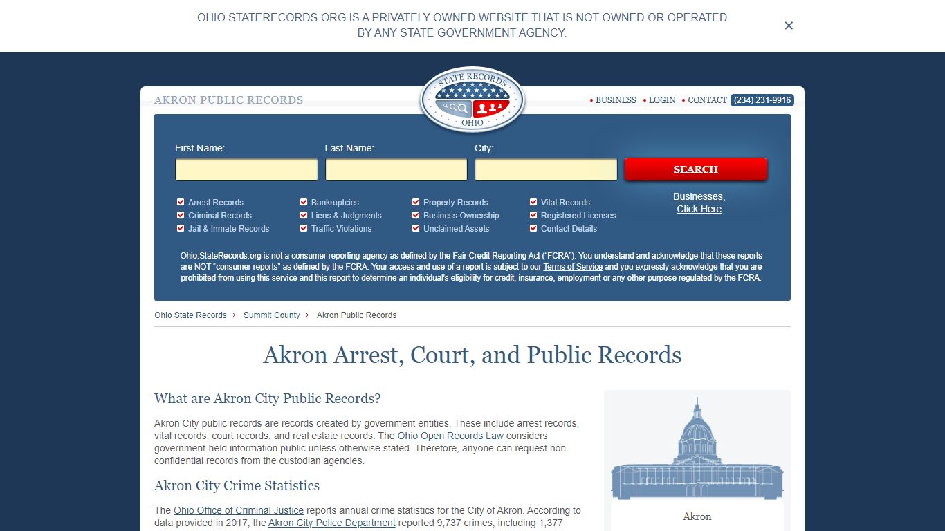 Akron Arrest and Public Records | Ohio.StateRecords.org